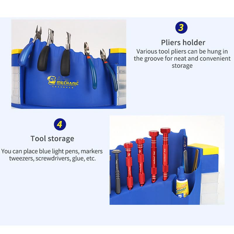Silicone Desktop Tool Organizer with Grids