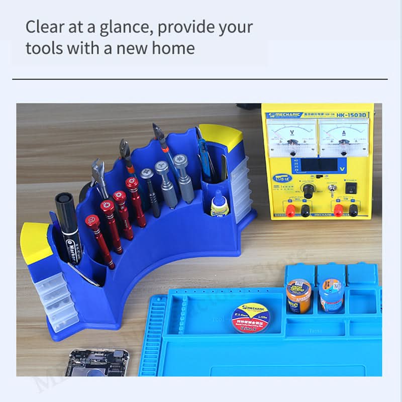 Silicone Desktop Tool Organizer with Grids