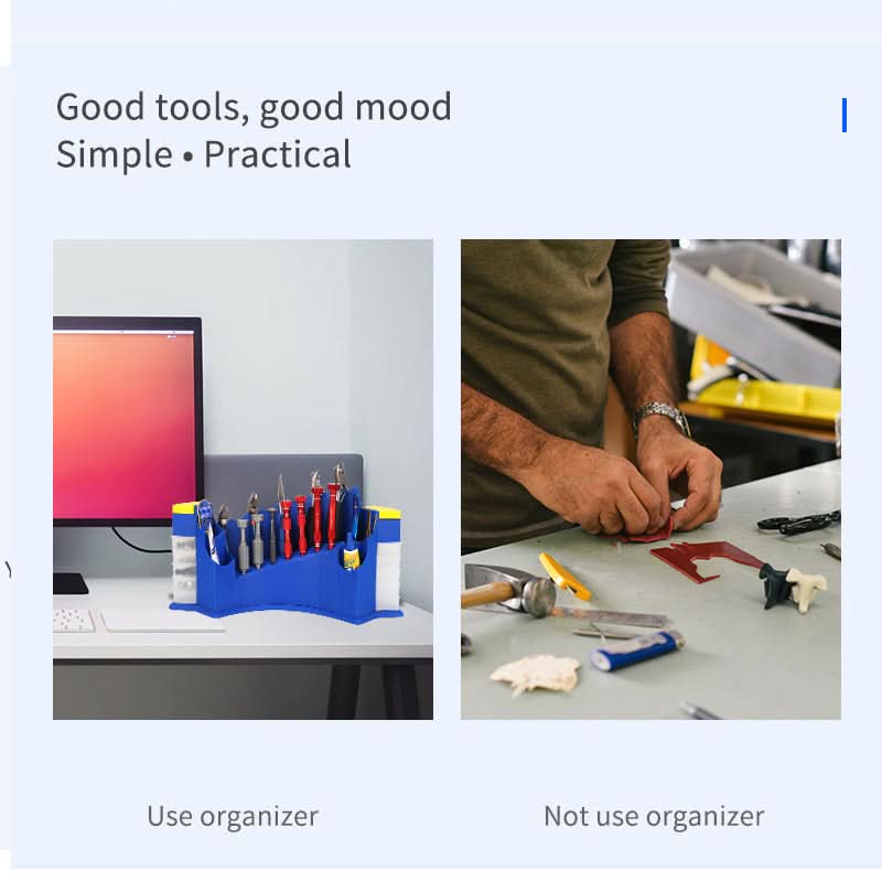Silicone Desktop Tool Organizer with Grids