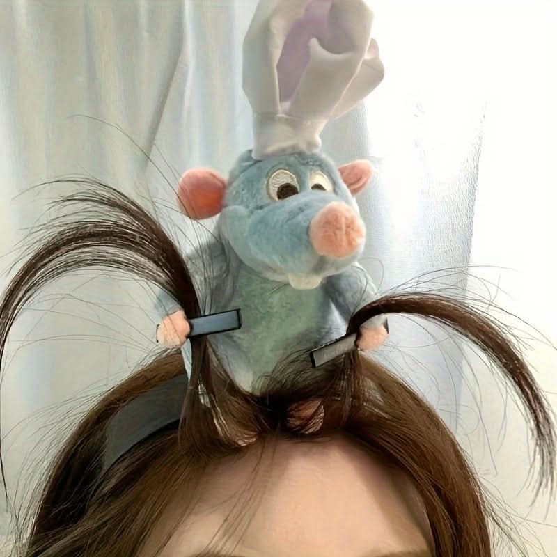 Cartoon Mouse Plush Headband for Women & Girls