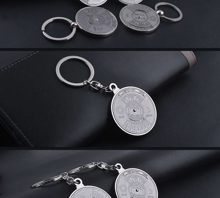 Metal Perpetual Calendar Keychain - Laser Engraved