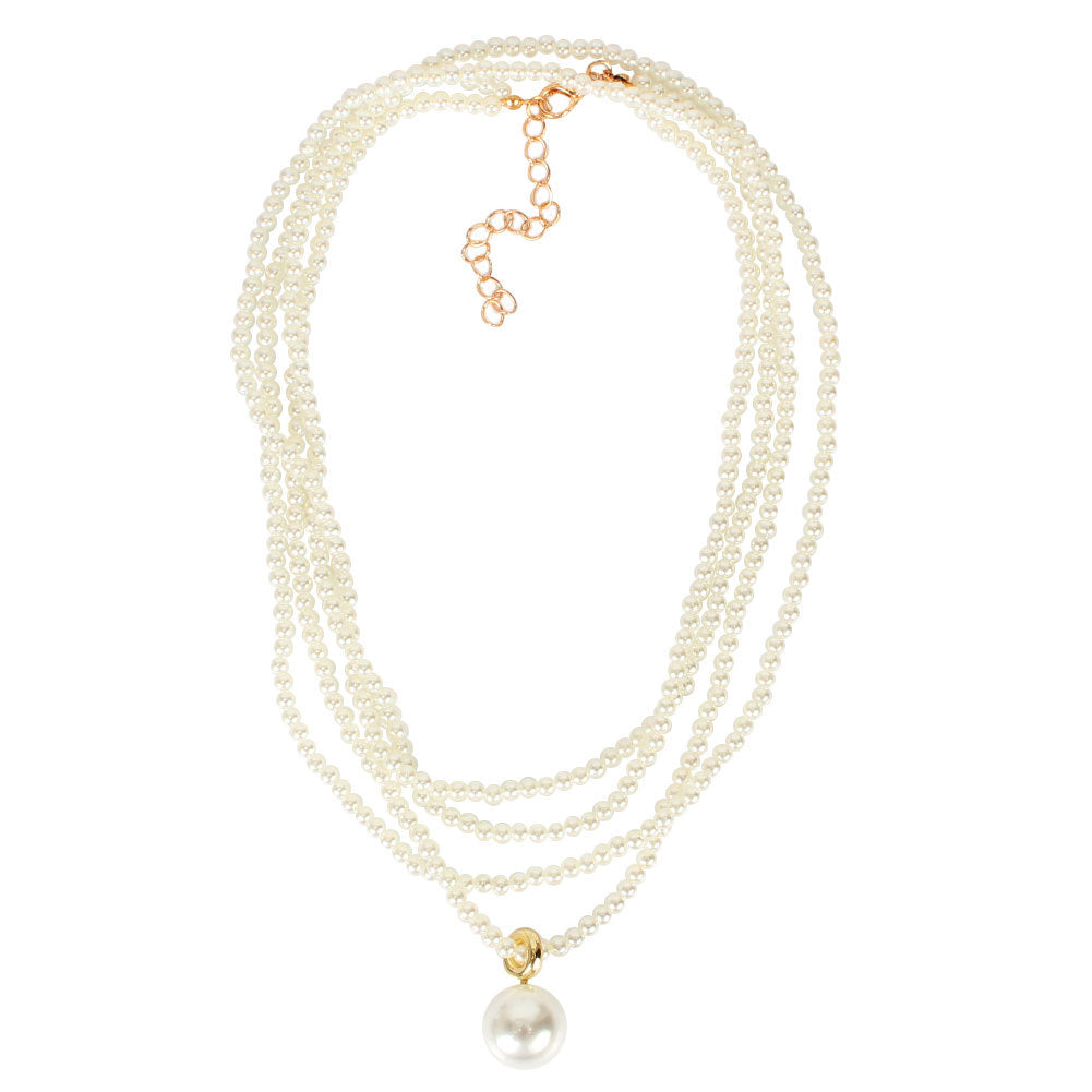 Vintage Multi-Layer Pearl Necklace – Retro Snake Chain Statement Jewelry for Women