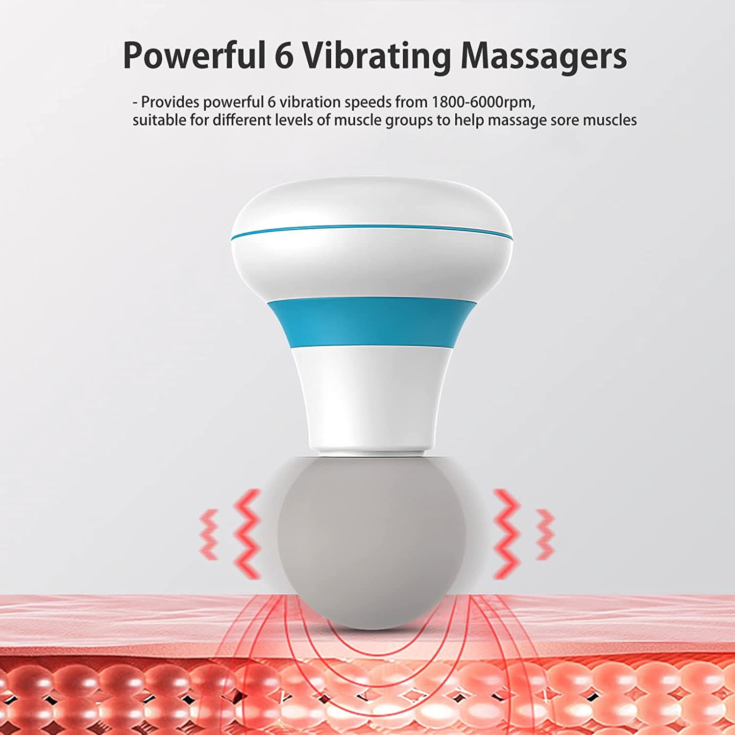 Rechargeable Handheld Massager Wand with 6 Modes