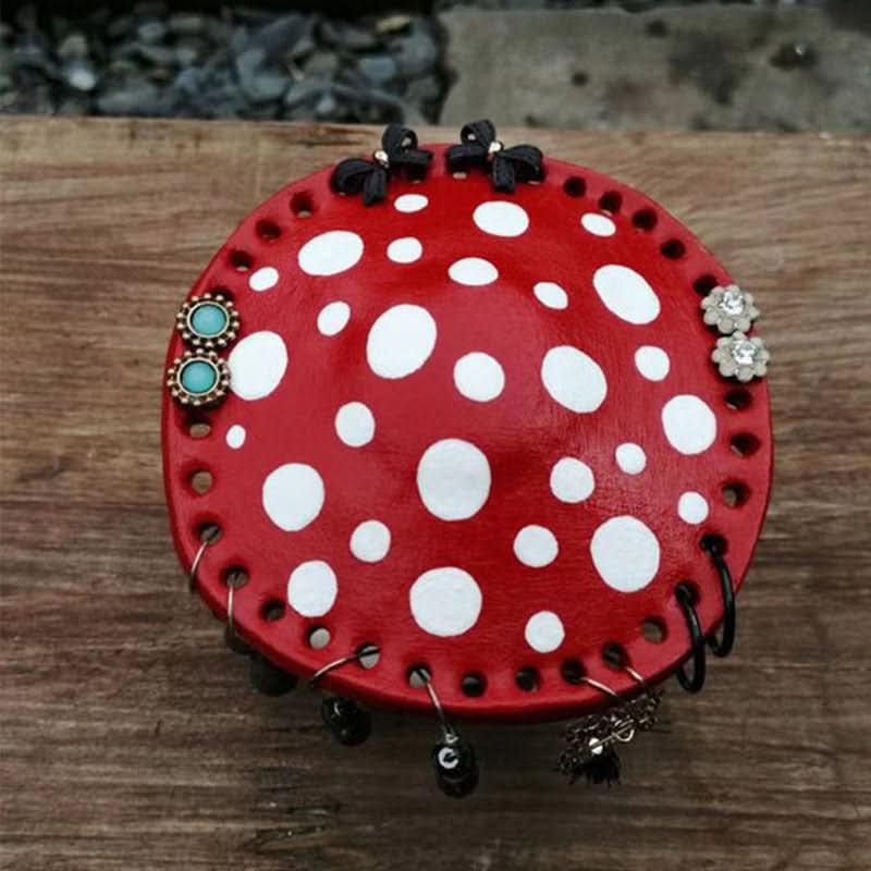 Whimsical Red Mushroom Earring Holder Stand