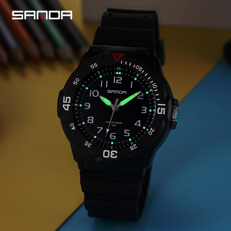 Sanda Dual Display Waterproof Sports Watch – Trendy Quartz Watch