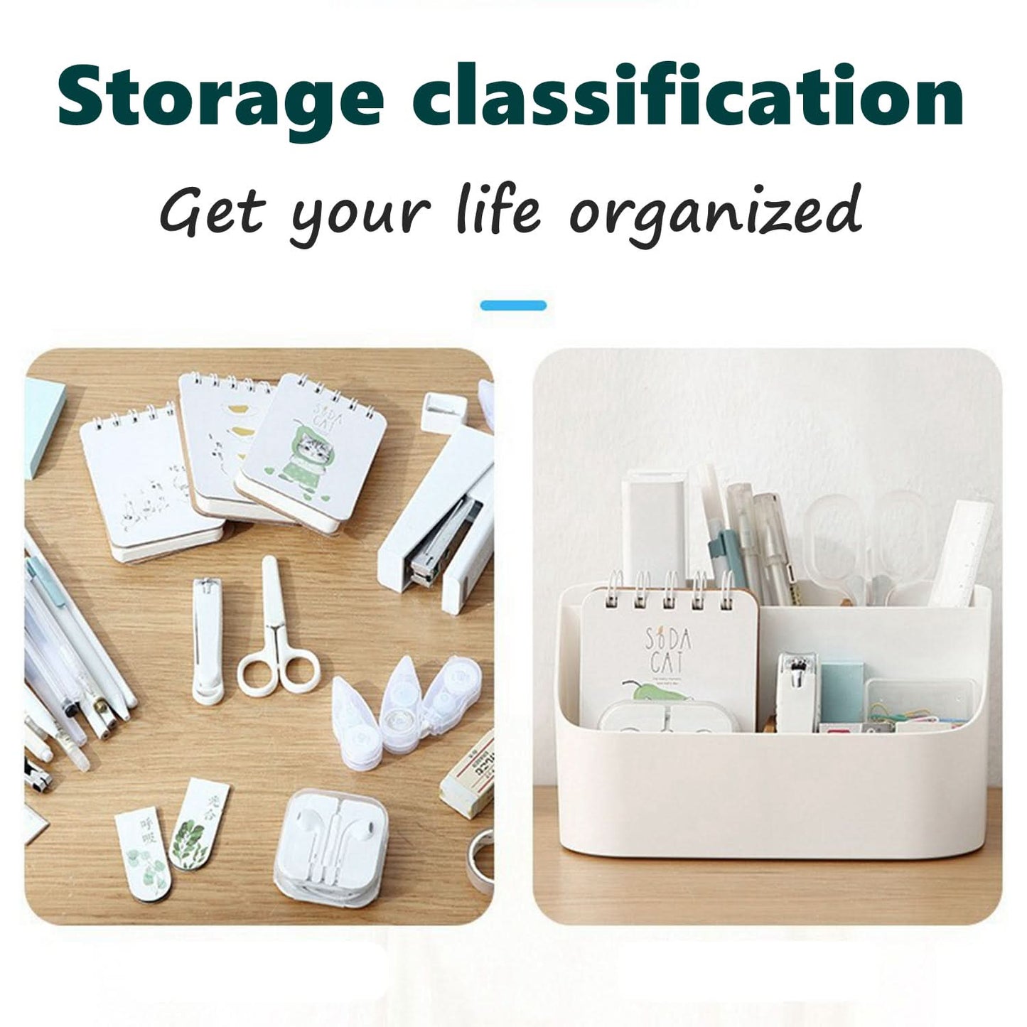 Desktop Organizer Storage Box - Ivory