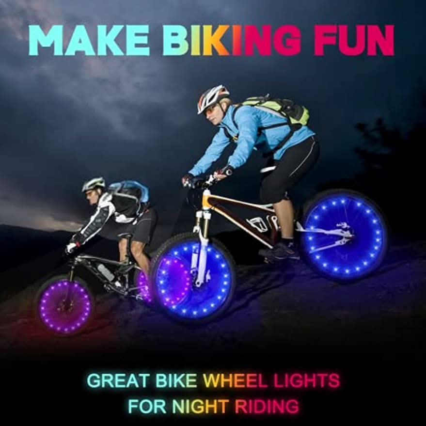 Battery-Powered LED Bike Spoke Lights – Night Visibility Safety