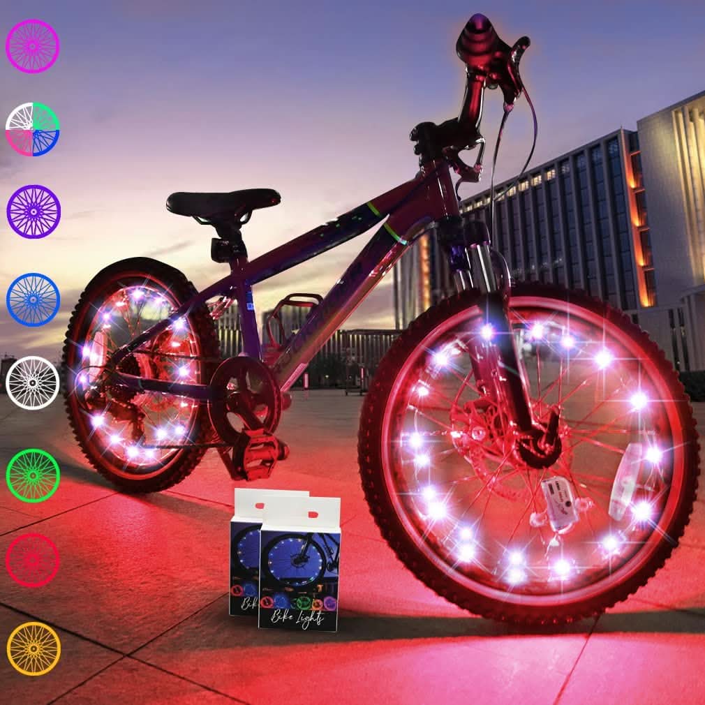 Battery-Powered LED Bike Spoke Lights – Night Visibility Safety