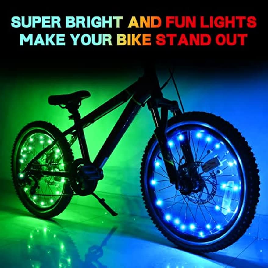 Battery-Powered LED Bike Spoke Lights – Night Visibility Safety