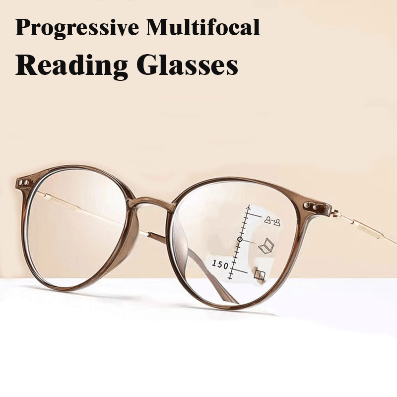 Diopter Progressive Oval Reading Glasses Multi-Focus Comfort