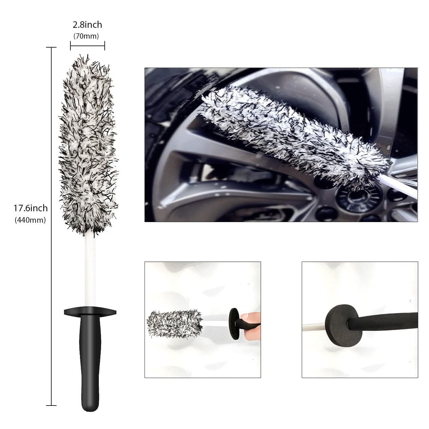 Premium Car Wheel Cleaning Brush – 43cm Microfiber