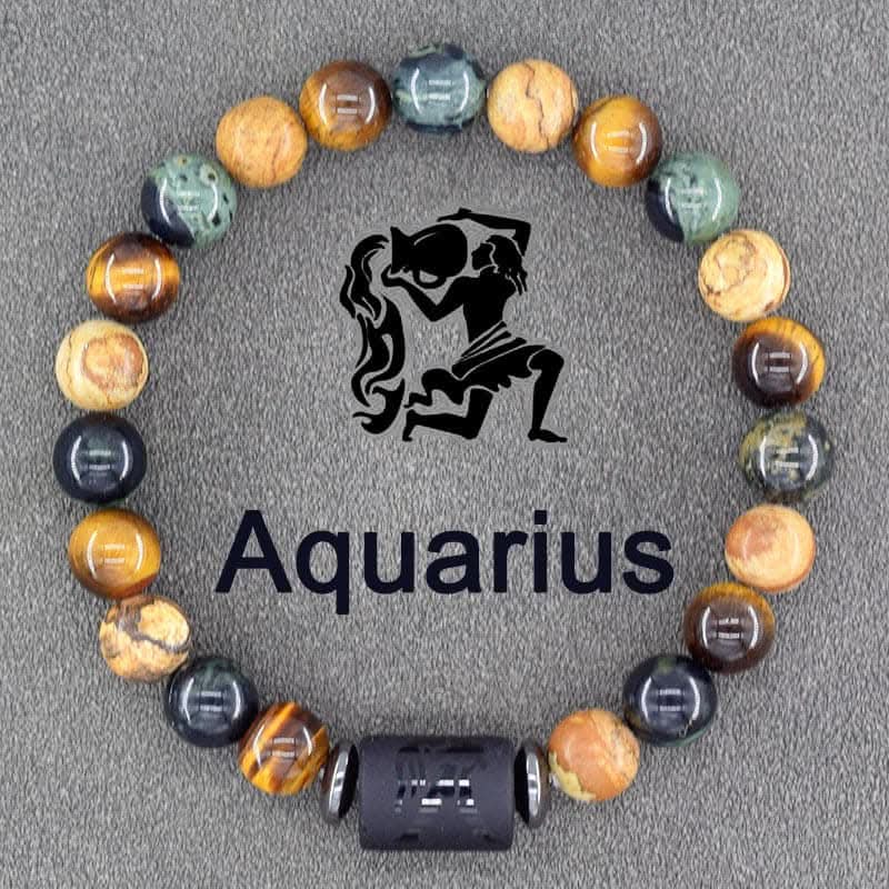 Boho Zodiac Sign Bracelet – Adjustable Birthstone Jewelry