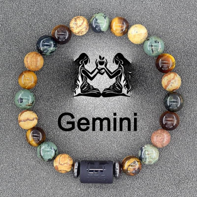 Boho Zodiac Sign Bracelet – Adjustable Birthstone Jewelry
