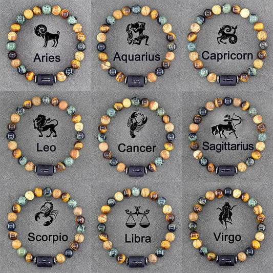 Boho Zodiac Sign Bracelet – Adjustable Birthstone Jewelry