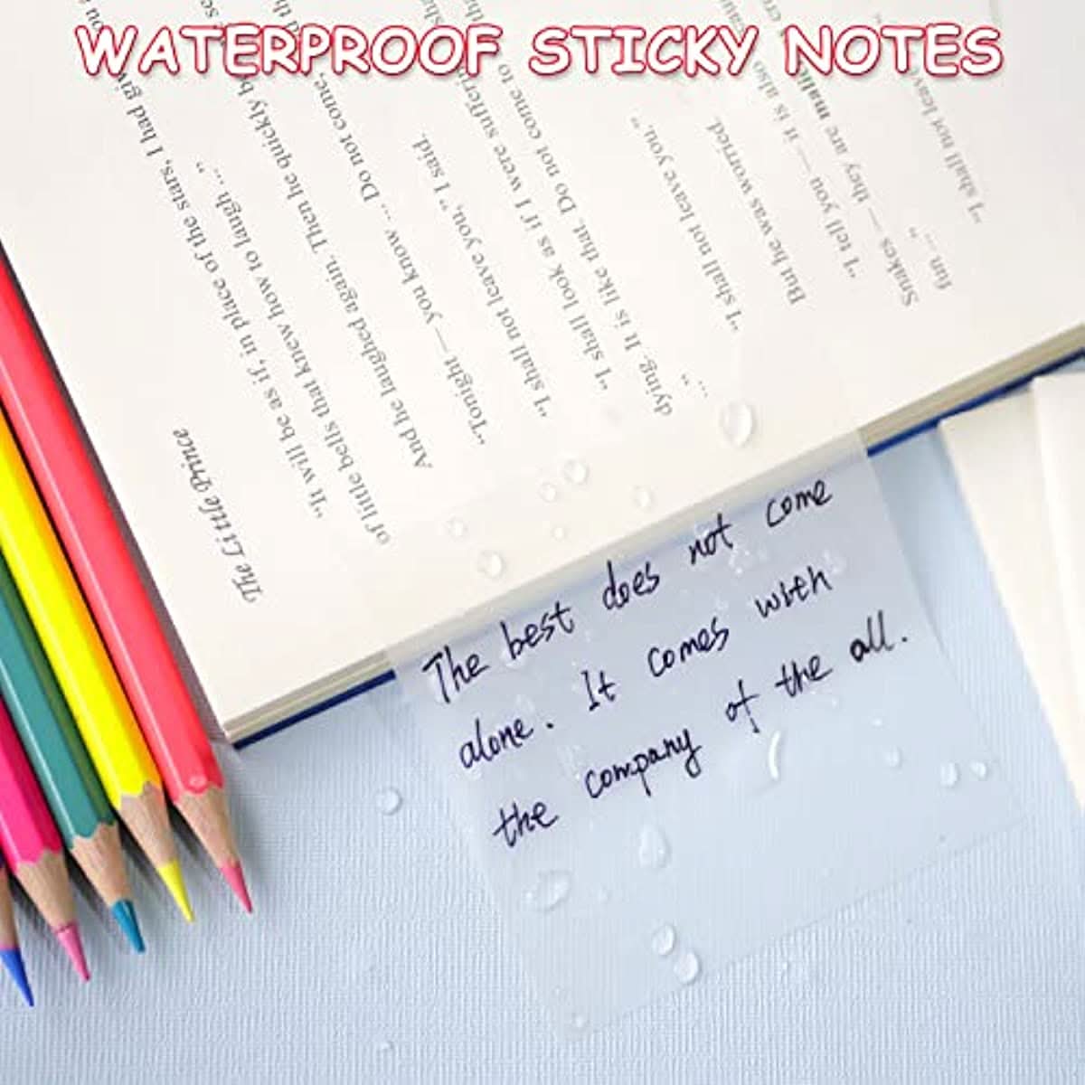 50-Sheet Clear Waterproof Sticky Notes – Memo Pads