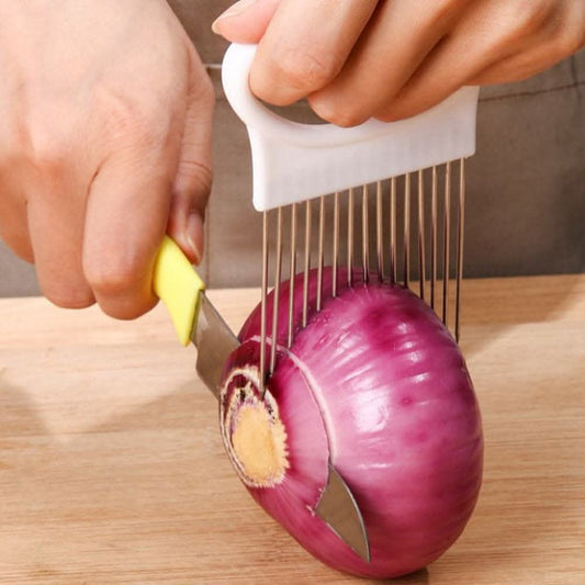 1pc Stainless Steel vegetable/fruit Slicer Holder - Multi-Functional Slicing Tool