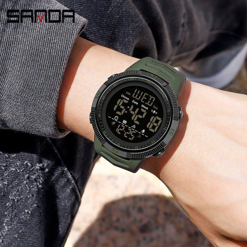 Sanda Digital Watch for Students – Waterproof Luminous Alarm Sports Watch