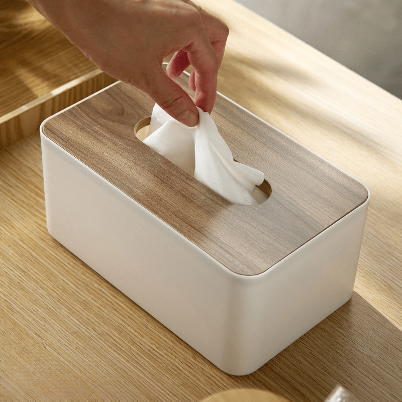 Wooden Tissue Box Holder for Home & Office