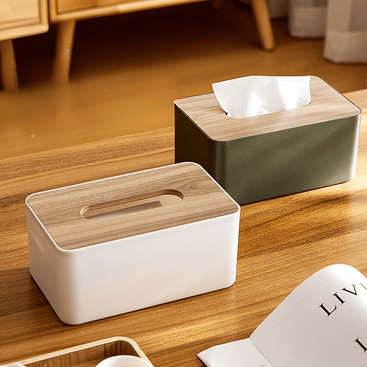 Wooden Tissue Box Holder for Home & Office