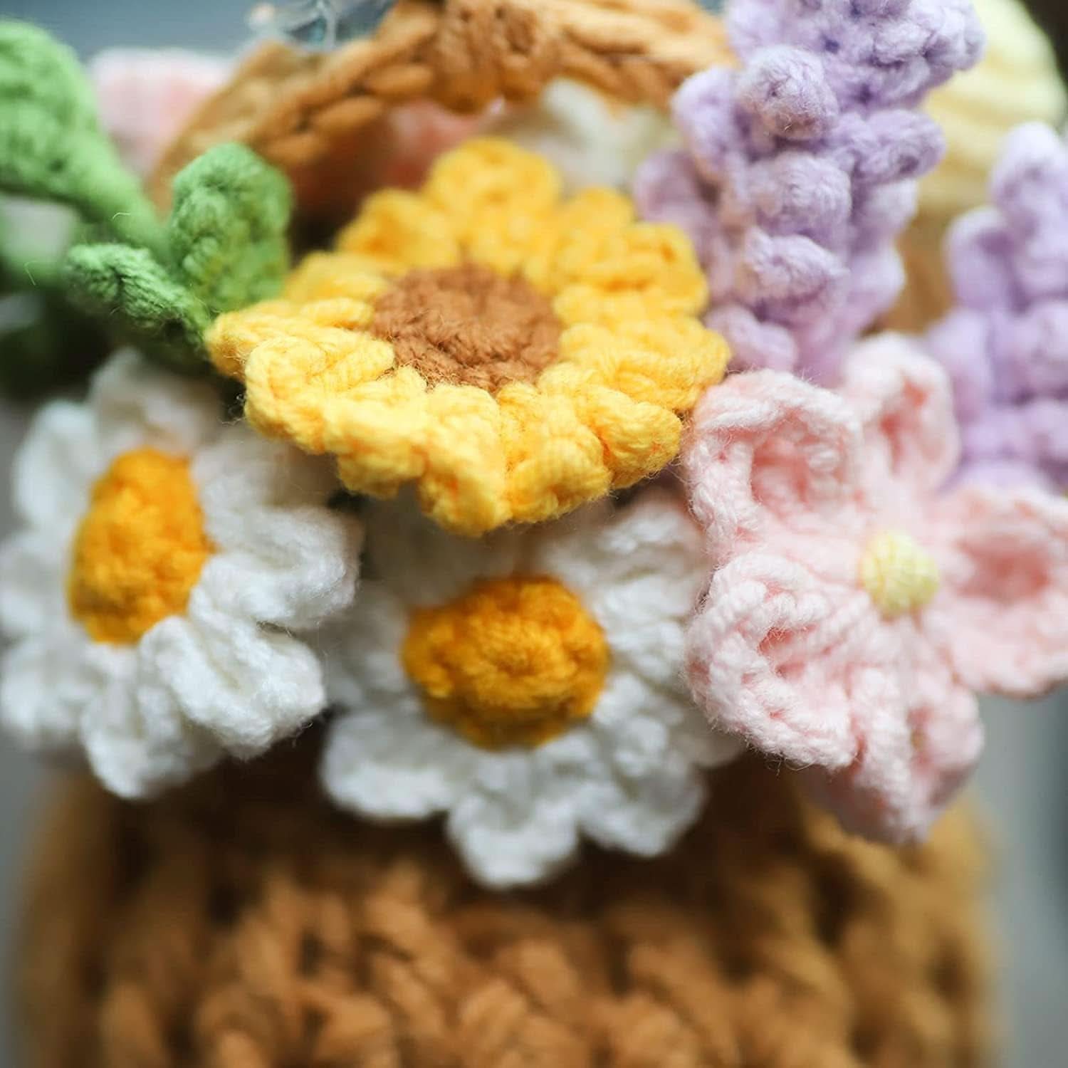 Handmade Crochet Potted Plant Car Mirror Decor