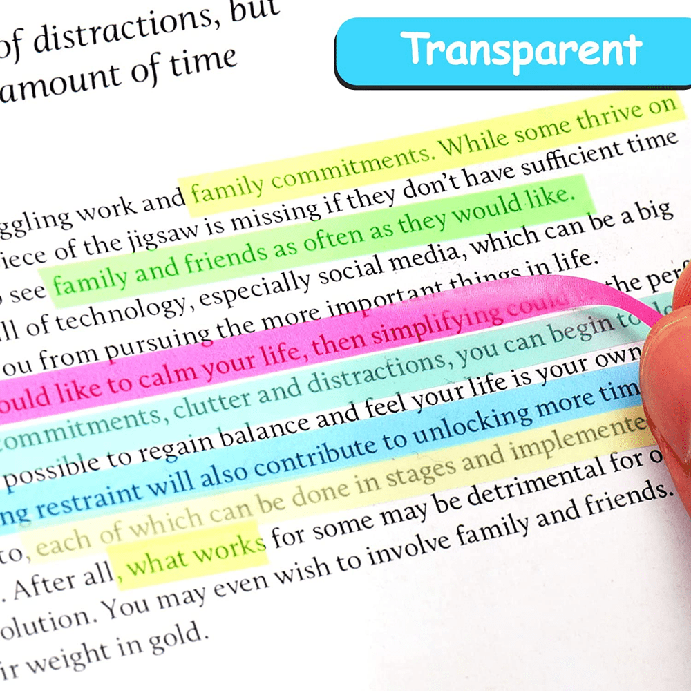 5 Rolls Vibrant Round Transparent Fluorescent Index Tabs – Organize in Style