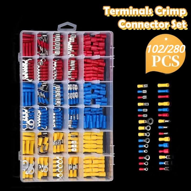 Spade Crimp Wire Terminals Kit – Assorted Insulated Electrical Connectors