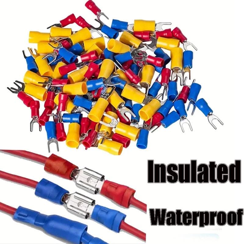 Spade Crimp Wire Terminals Kit – Assorted Insulated Electrical Connectors