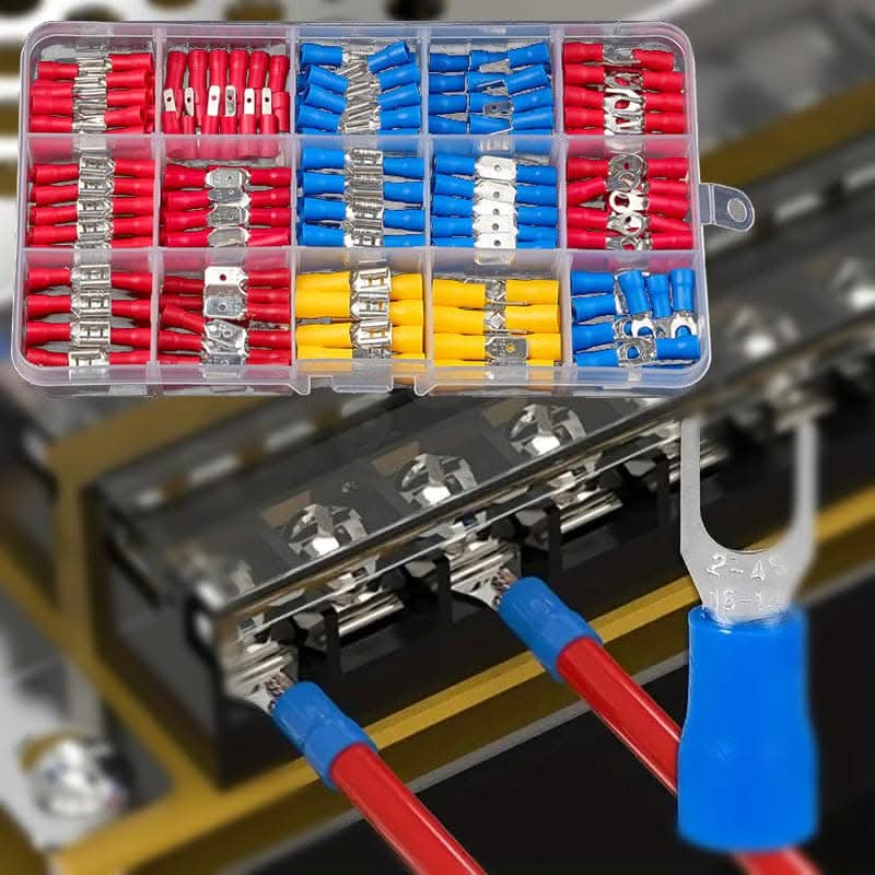 Spade Crimp Wire Terminals Kit – Assorted Insulated Electrical Connectors
