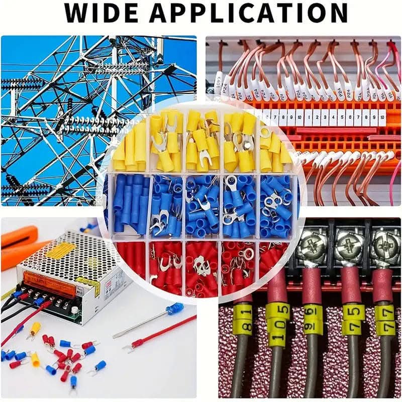 Spade Crimp Wire Terminals Kit – Assorted Insulated Electrical Connectors