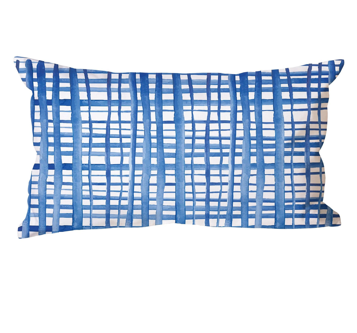 Blue Geometric Linen Pillow Cover (Set of 2)