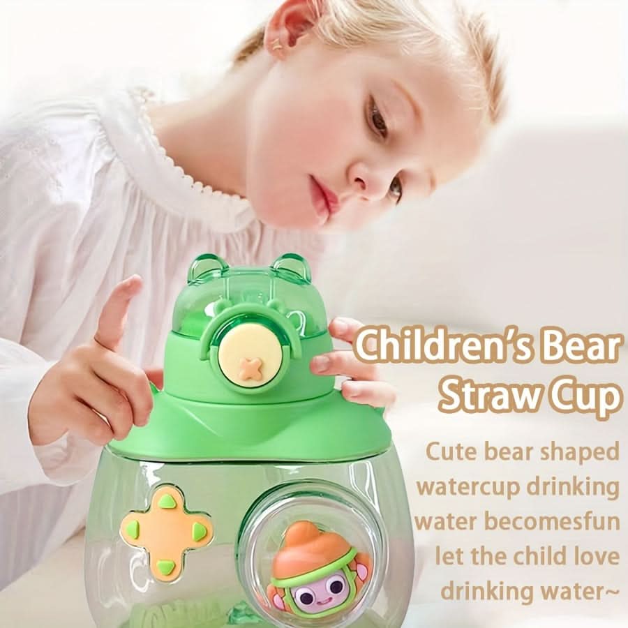 Bear-Shaped Kids Straw Sippy Cup, 25oz