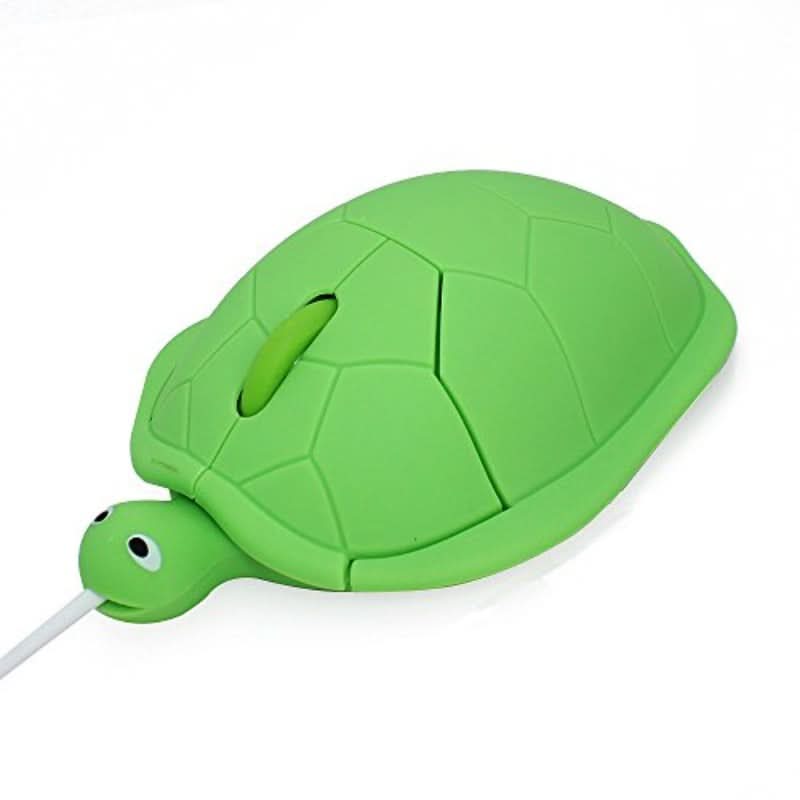 Cute Turtle-Shaped USB Wired Mouse - Green