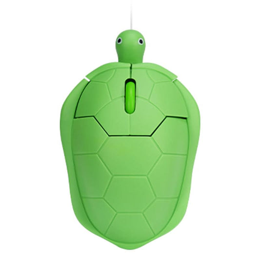 Cute Turtle-Shaped USB Wired Mouse - Green