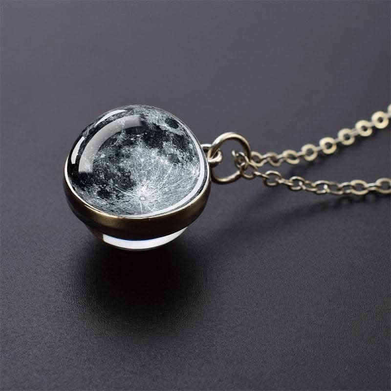 Solar System Glass Pendant Necklace - Celestial Jewelry