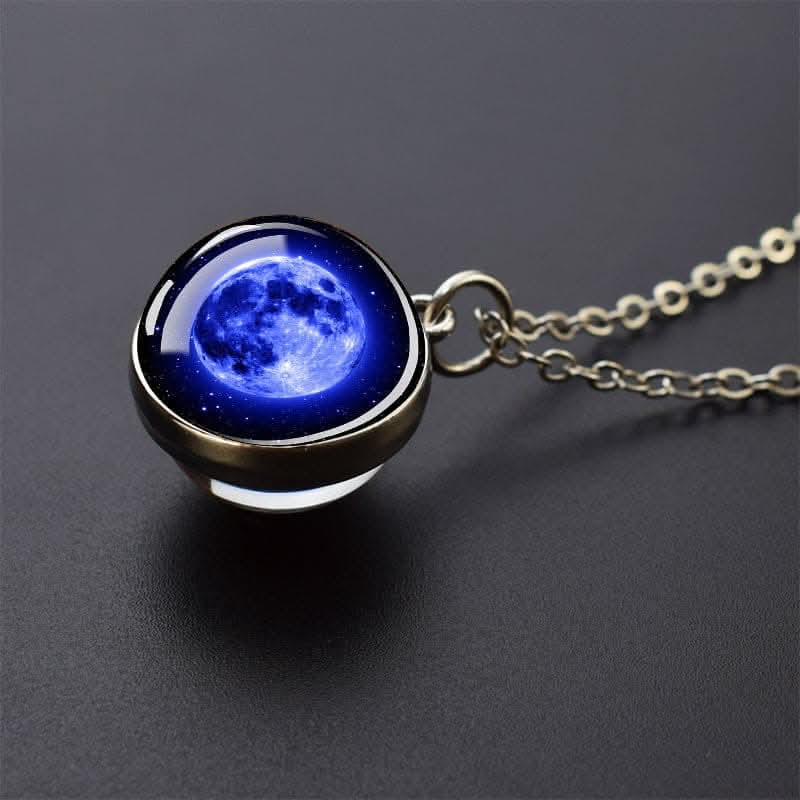 Solar System Glass Pendant Necklace - Celestial Jewelry