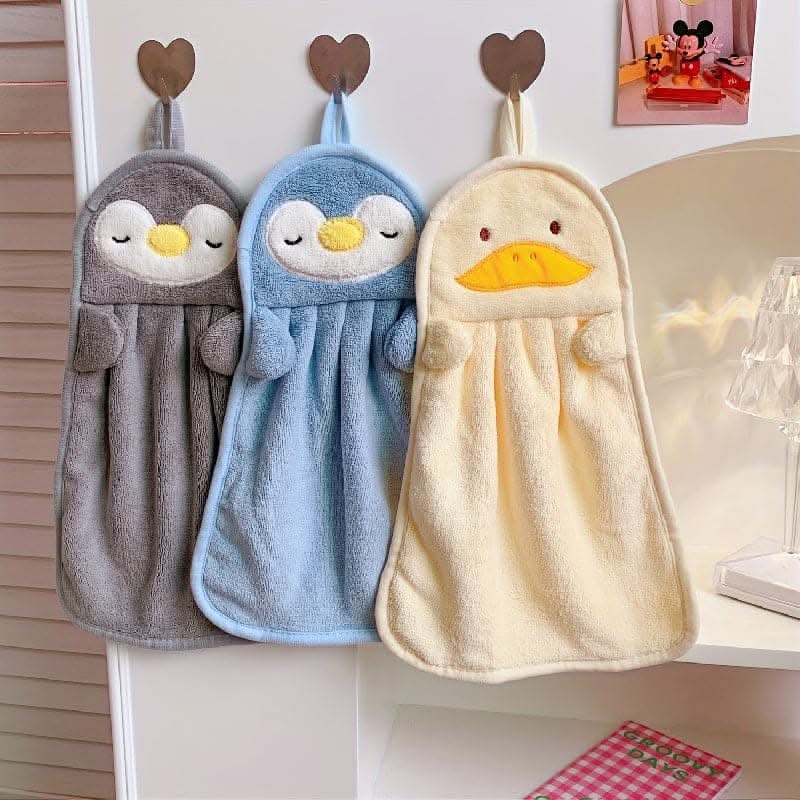 3pcs Cartoon-Shaped Hand Wipe Towel - Hangable, Absorbent, Soft & Skin-friendly Hand Washing!