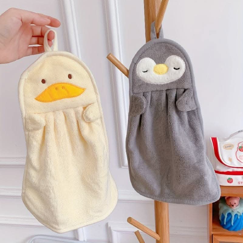 3pcs Cartoon-Shaped Hand Wipe Towel - Hangable, Absorbent, Soft & Skin-friendly Hand Washing!
