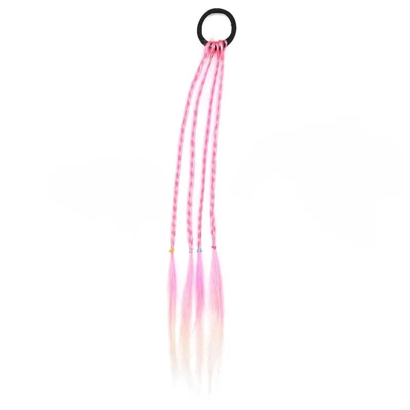 6pcs Colorful Braided Hair Extensions for Girls – Ponytail Headbands