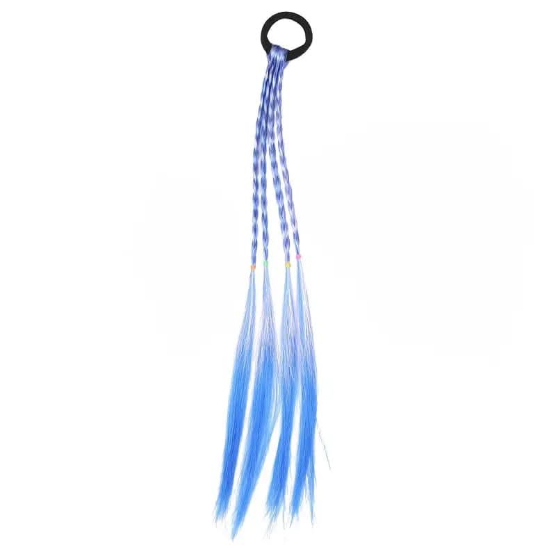 6pcs Colorful Braided Hair Extensions for Girls – Ponytail Headbands