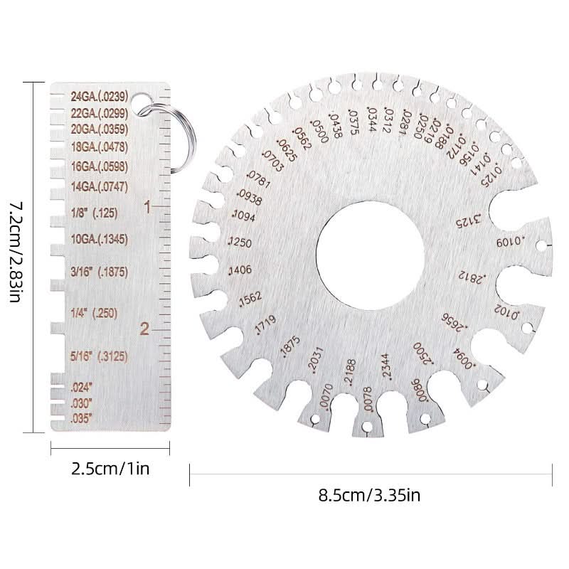Stainless Steel Round & Square Wire Gauge Tool