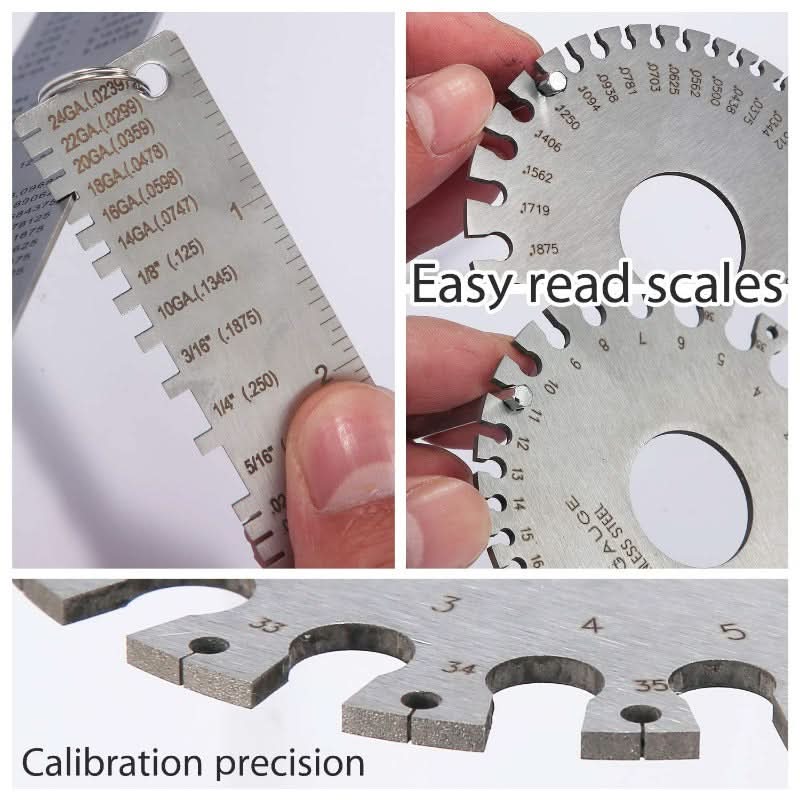 Stainless Steel Round & Square Wire Gauge Tool