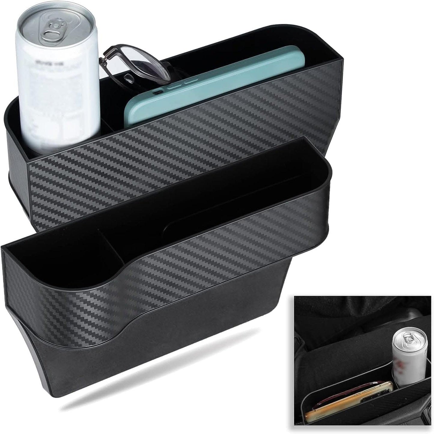 2-piece Car Seat Gap Organizer with Cup Holders – Multifunctional