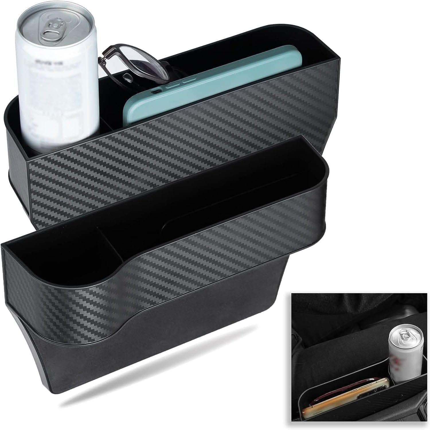 2-piece Car Seat Gap Organizer with Cup Holders – Multifunctional
