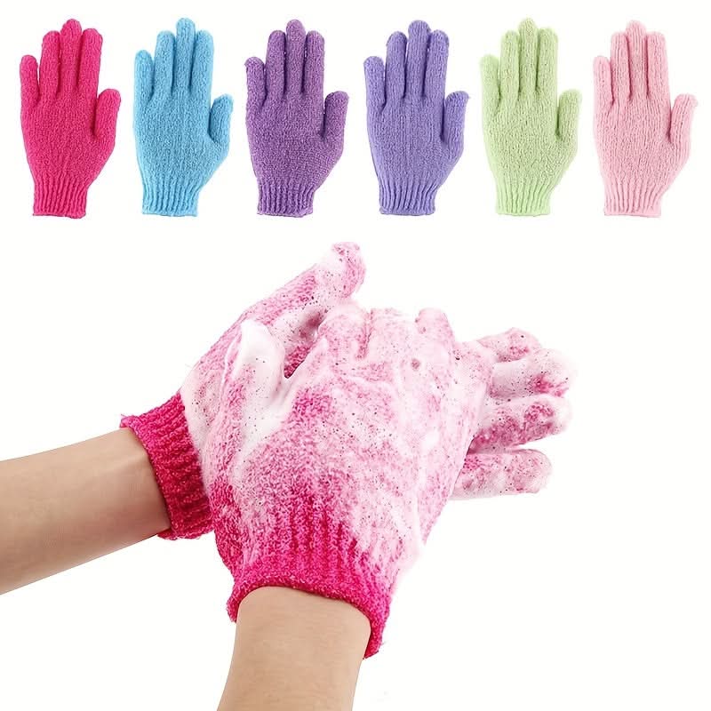 Double-Sided Exfoliating Shower Gloves – Spa-Quality Care