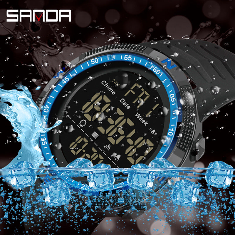 Sanda Digital Watch for Students – Waterproof Luminous Alarm Sports Watch