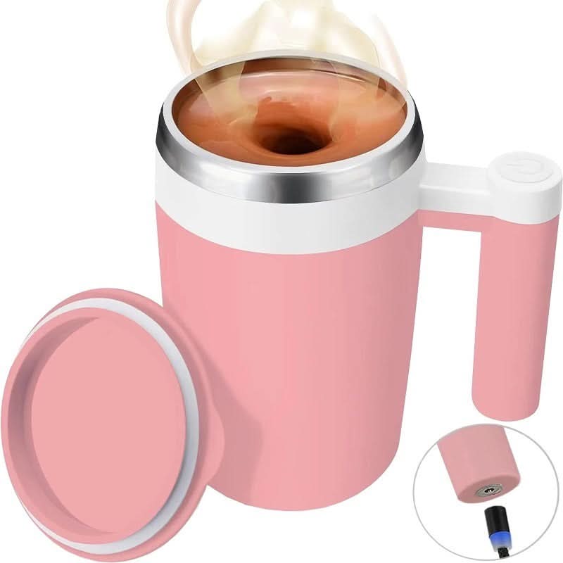 14oz Rechargeable Magnetic Self-Stirring Mug – Automatic Mixing Cup for Milk,