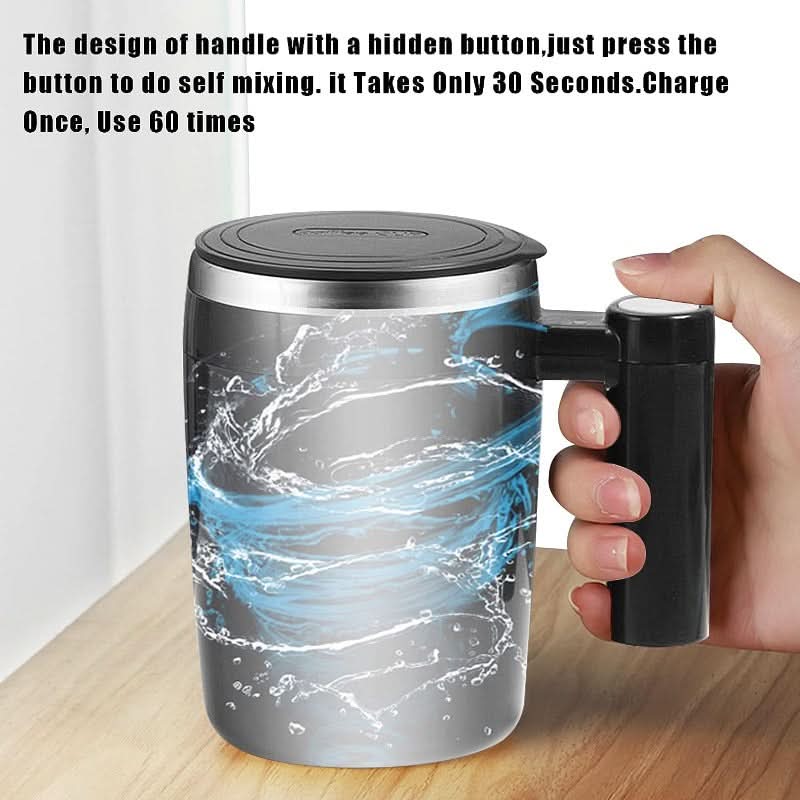 14oz Rechargeable Magnetic Self-Stirring Mug – Automatic Mixing Cup for Milk,