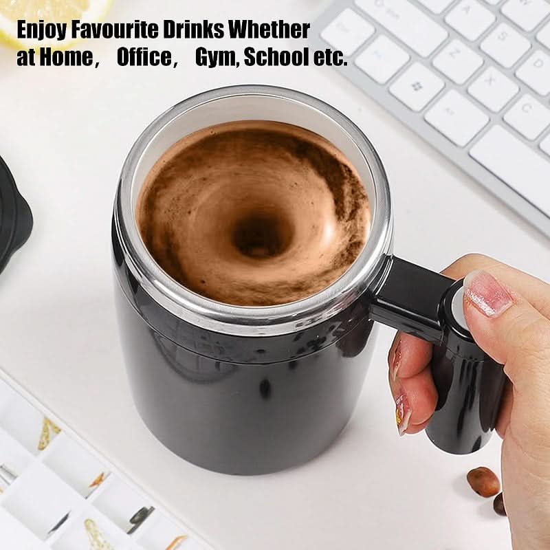 14oz Rechargeable Magnetic Self-Stirring Mug – Automatic Mixing Cup for Milk,