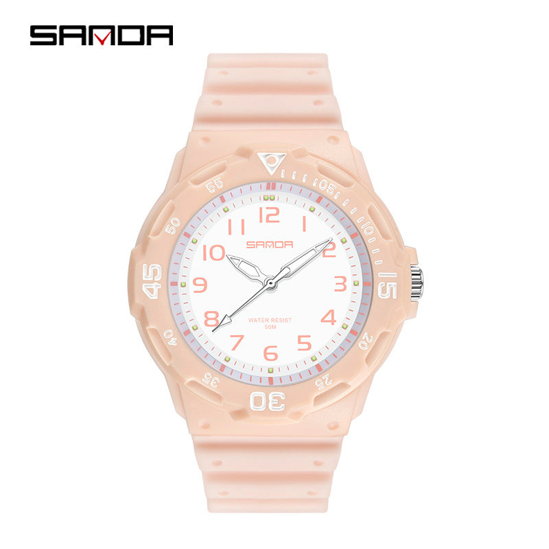 Sanda Dual Display Waterproof Sports Watch – Trendy Quartz Watch