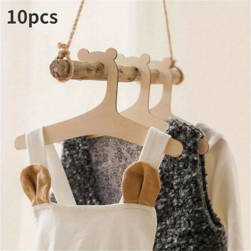 10-Pack Wooden Hangers – Durable & Decorative